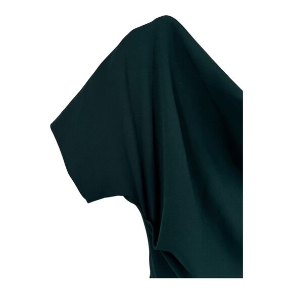 Betsy & Adam dress one shoulder crepe scuba trumpet green size 10 - Picture 3 of 7